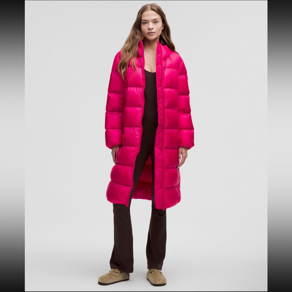 lululemon athletica Hot Pink Long Puffer Coat NWOT